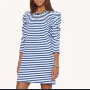 REBECCA MINKOFF Size L Blue Talia Striped Tee Dress Long Sleeve NEW!